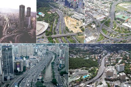 Caracas. Distintas vistas aéreas del entramado viario que atraviesa la ciudad de oeste a este. Fuente fotografías: Arq. Ricardo Rodríguez Boades.