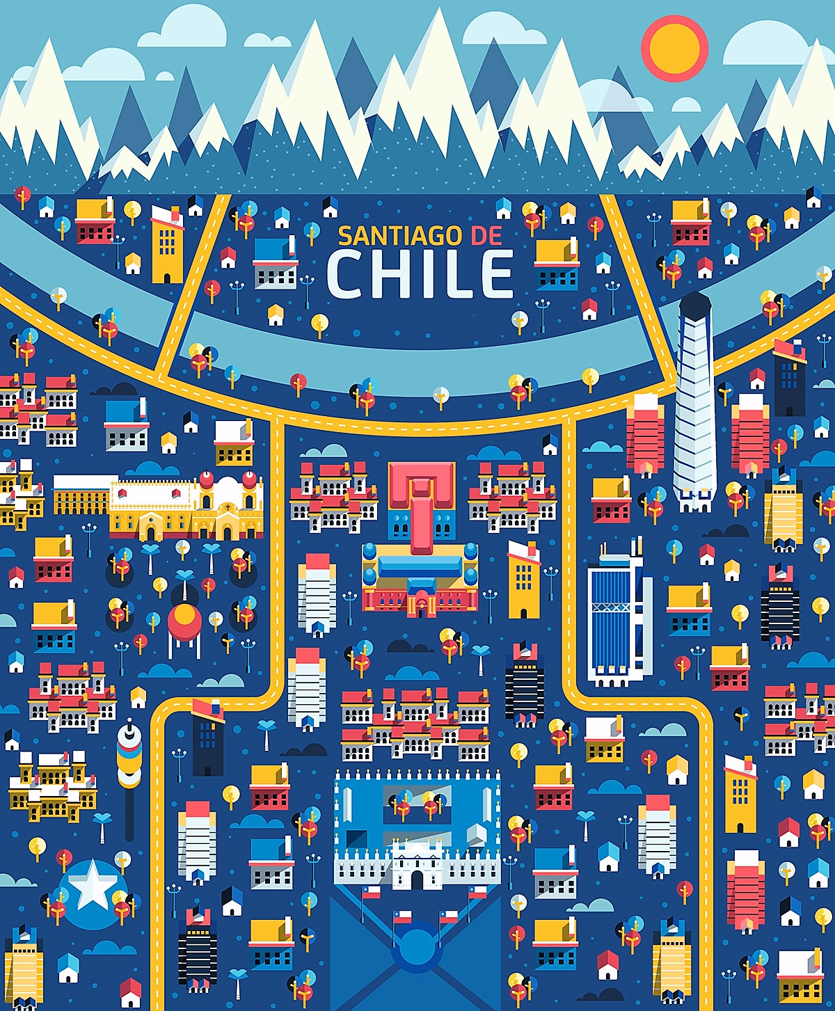 Santiago de Chile. Ilustración de Aldo Crusher